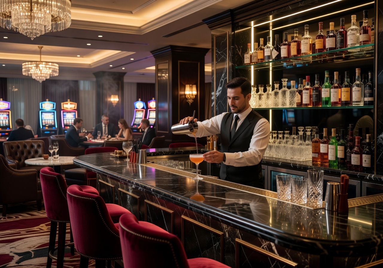 Sophisticated cocktail bar located inside the hotel casino lounge